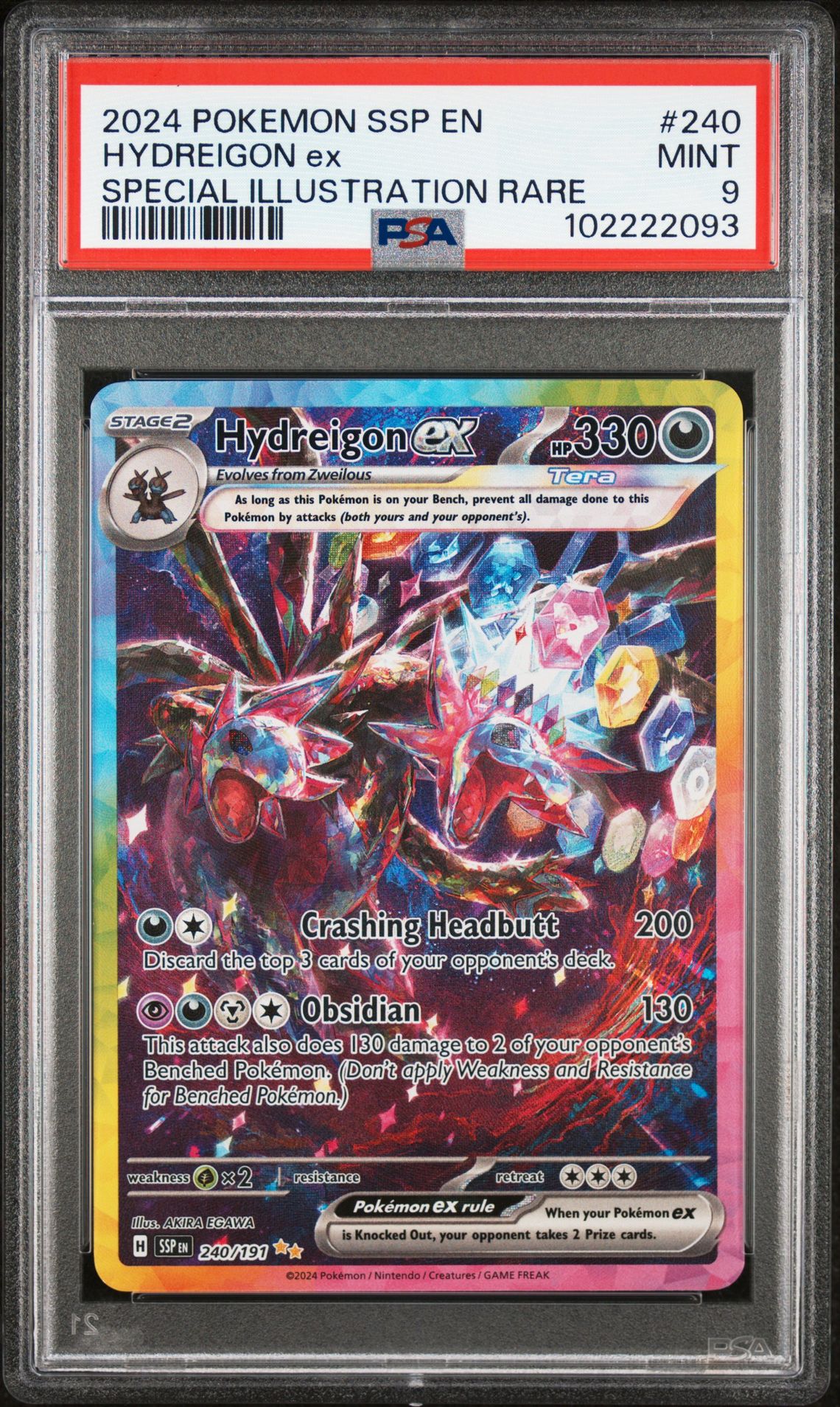 2024 Pokemon Ssp En-Surging Sparks Hydreigon Ex #240 (Special Illustration Rare) Mint 9 front