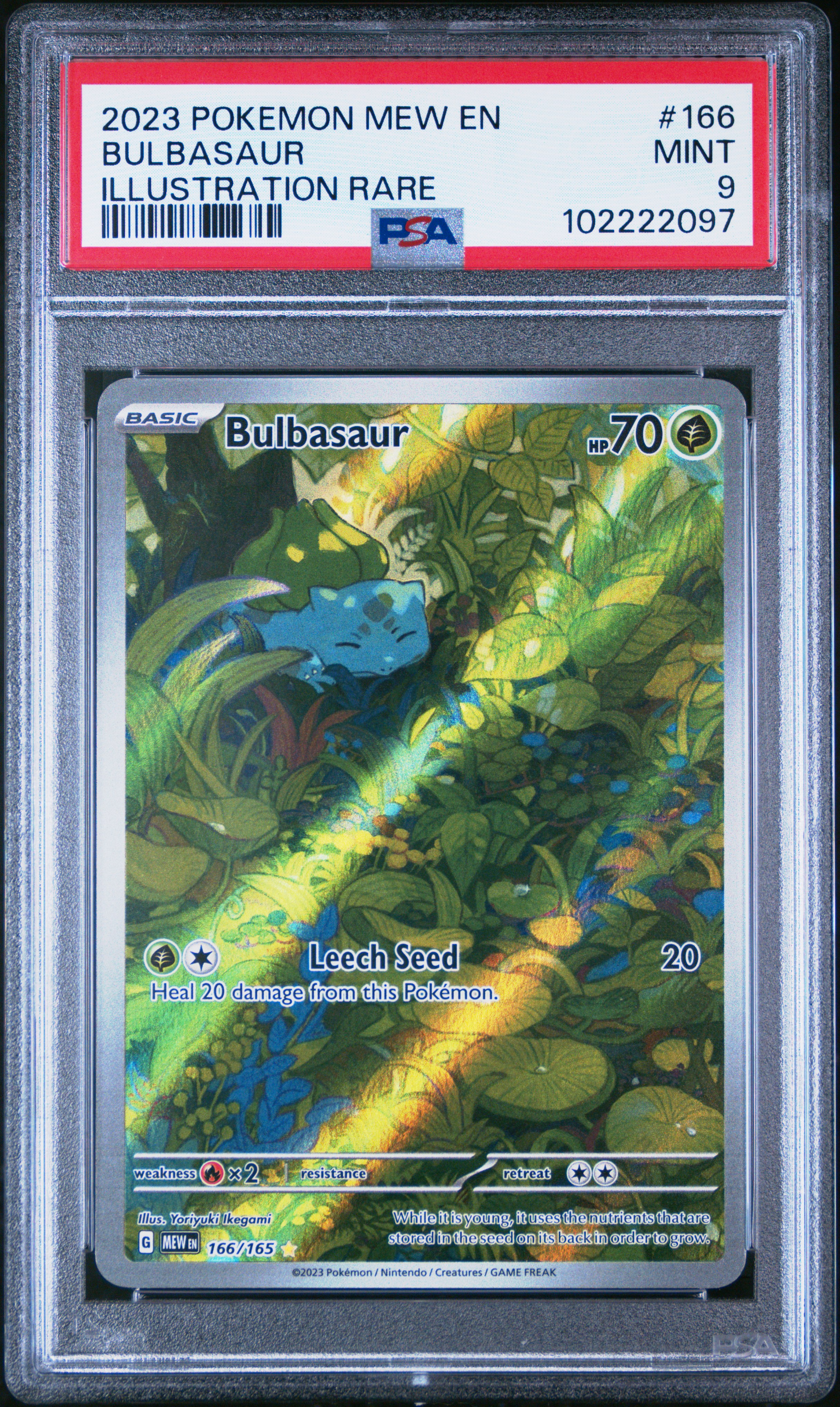 2023 Pokemon Mew En-151 Bulbasaur #166 (Illustration Rare) Mint 9 front