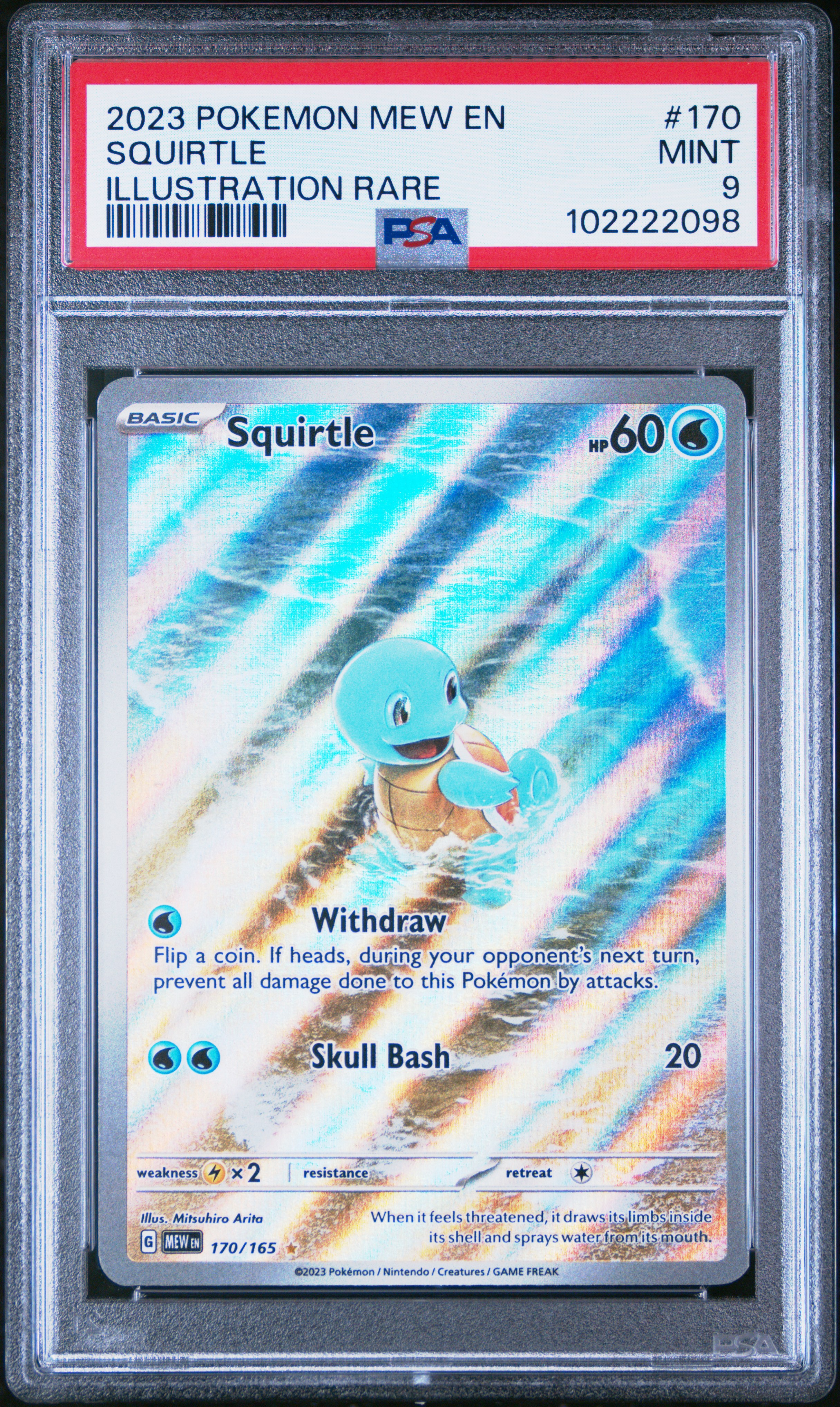 2023 Pokemon Mew En-151 Squirtle #170 (Illustration Rare) Mint 9 front