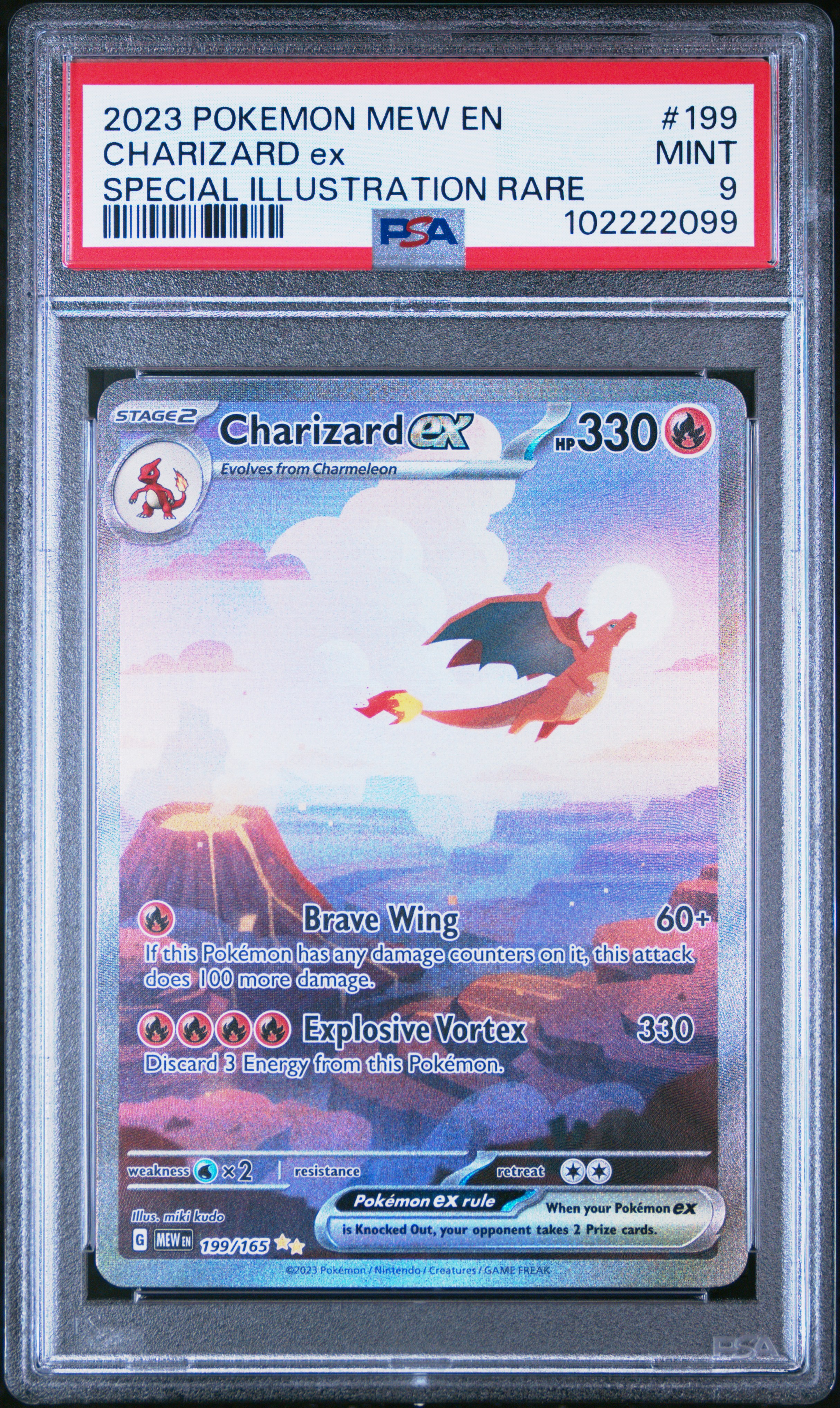 2023 Pokemon Mew En-151 Charizard Ex #199 (Special Illustration Rare) Mint 9 front
