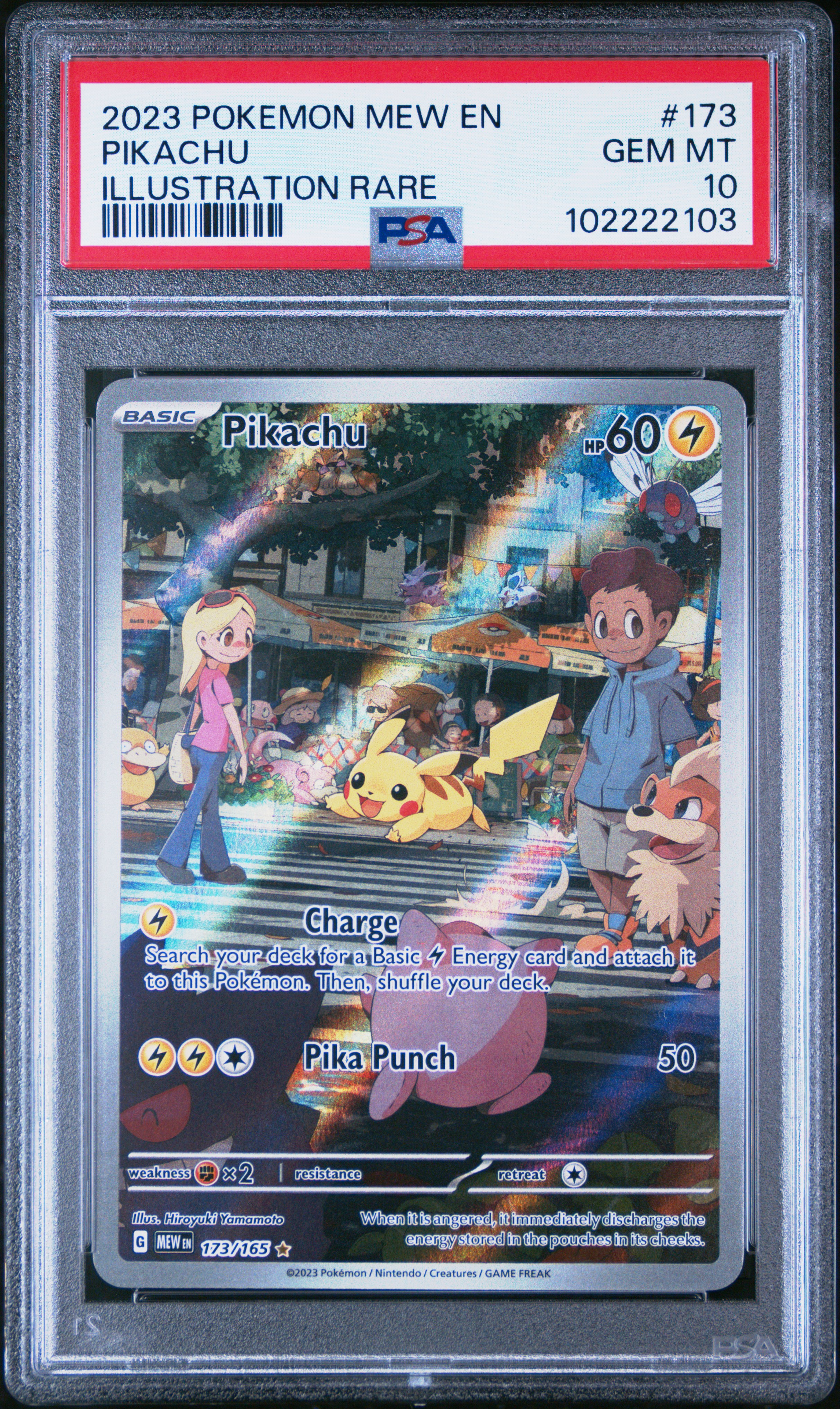 2023 Pokemon Mew En-151 Pikachu #173 (Illustration Rare) Gem Mt 10 front