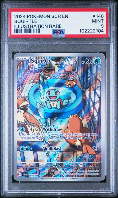 2024 Pokemon Scr En-Stellar Crown Squirtle #148 (Illustration Rare) Mint 9 front