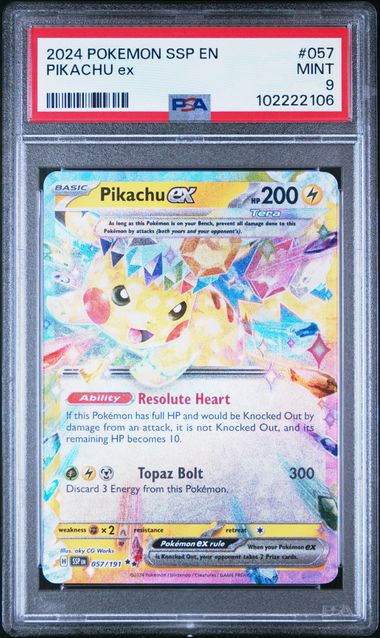 2024 Pokemon Ssp En-Surging Sparks Pikachu Ex #057 Mint 9 front