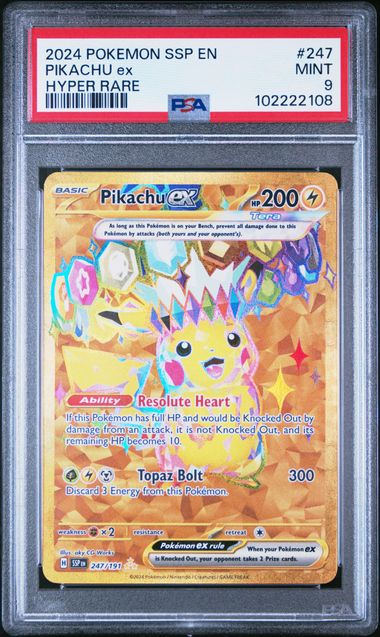 2024 Pokemon Ssp En-Surging Sparks Pikachu Ex #247 (Hyper Rare) Mint 9 front