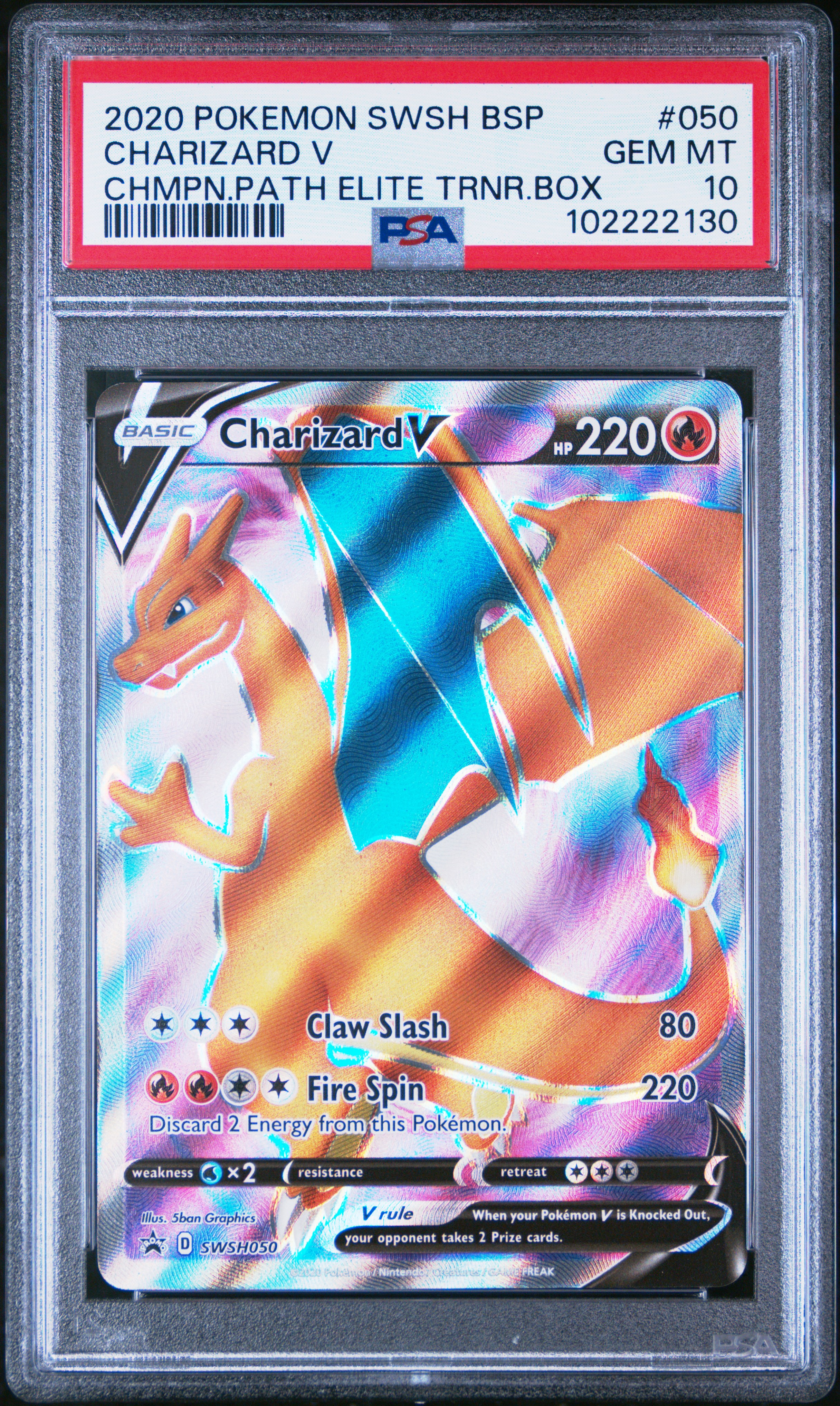 2020 Pokemon Swsh Black Star Promo Charizard V #050 (Chmpn.path Elite Trnr.box) Gem Mt 10 front