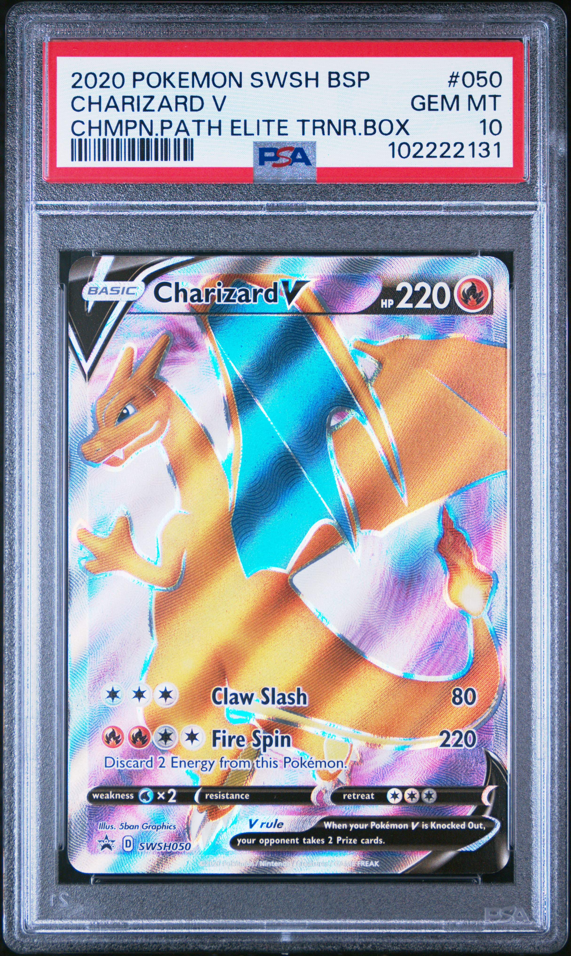 2020 Pokemon Swsh Black Star Promo Charizard V #050 (Chmpn.path Elite Trnr.box) Gem Mt 10 front
