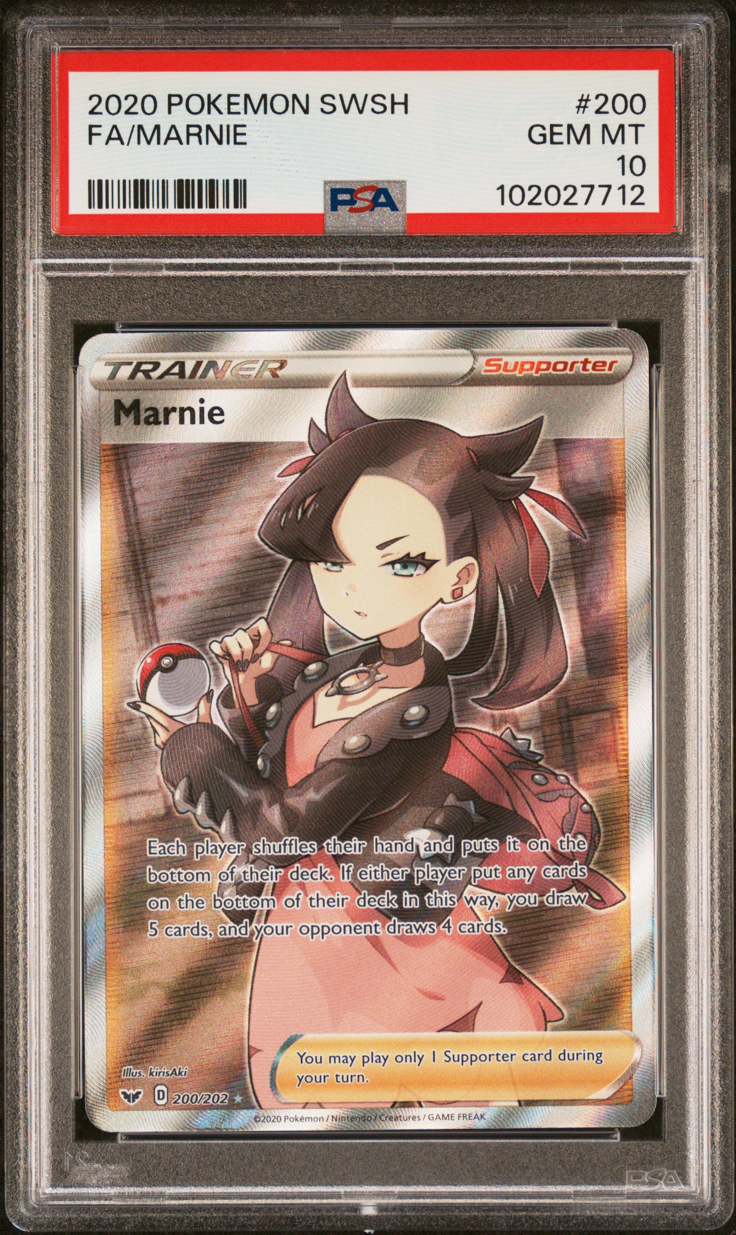 2020 Pokemon Sword & Shield Fa/Marnie #200 Gem Mt 10 front