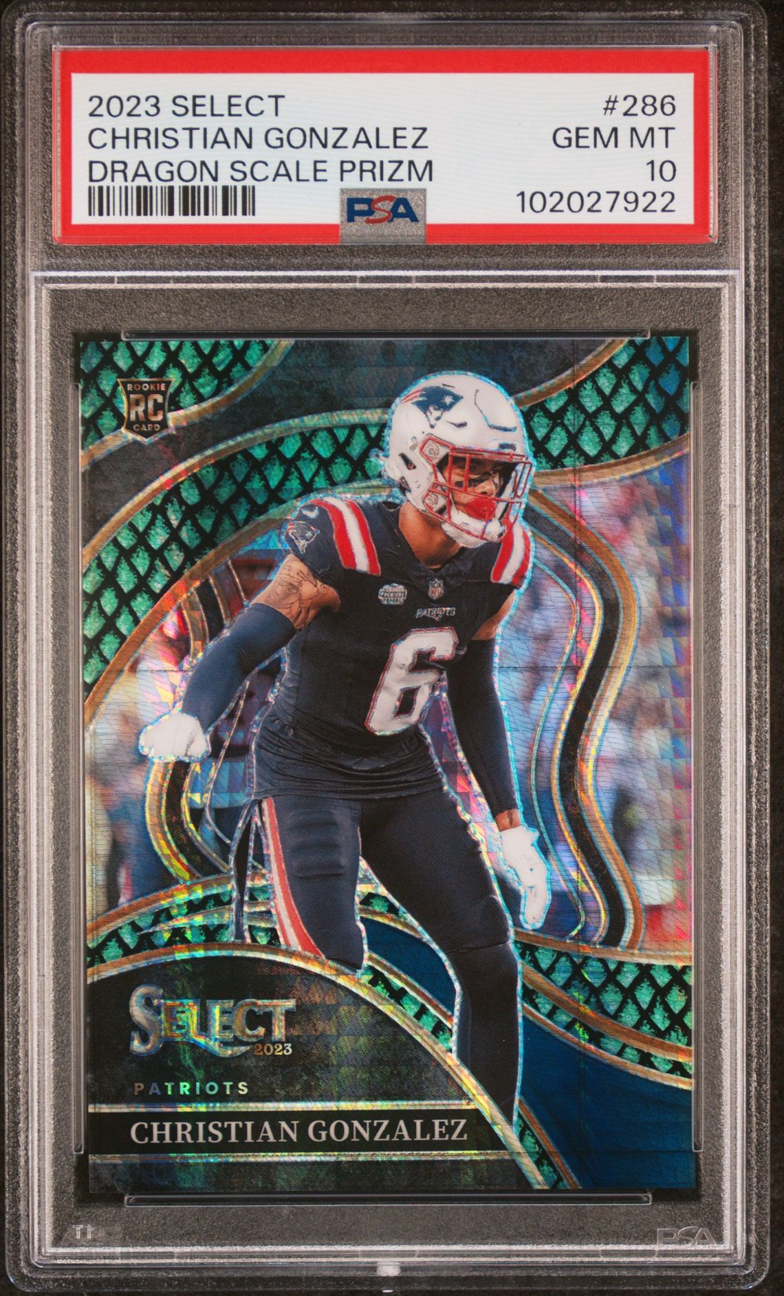 2023 Panini Select Christian Gonzalez #286 (Dragon Scale Prizm) Gem Mt 10 front