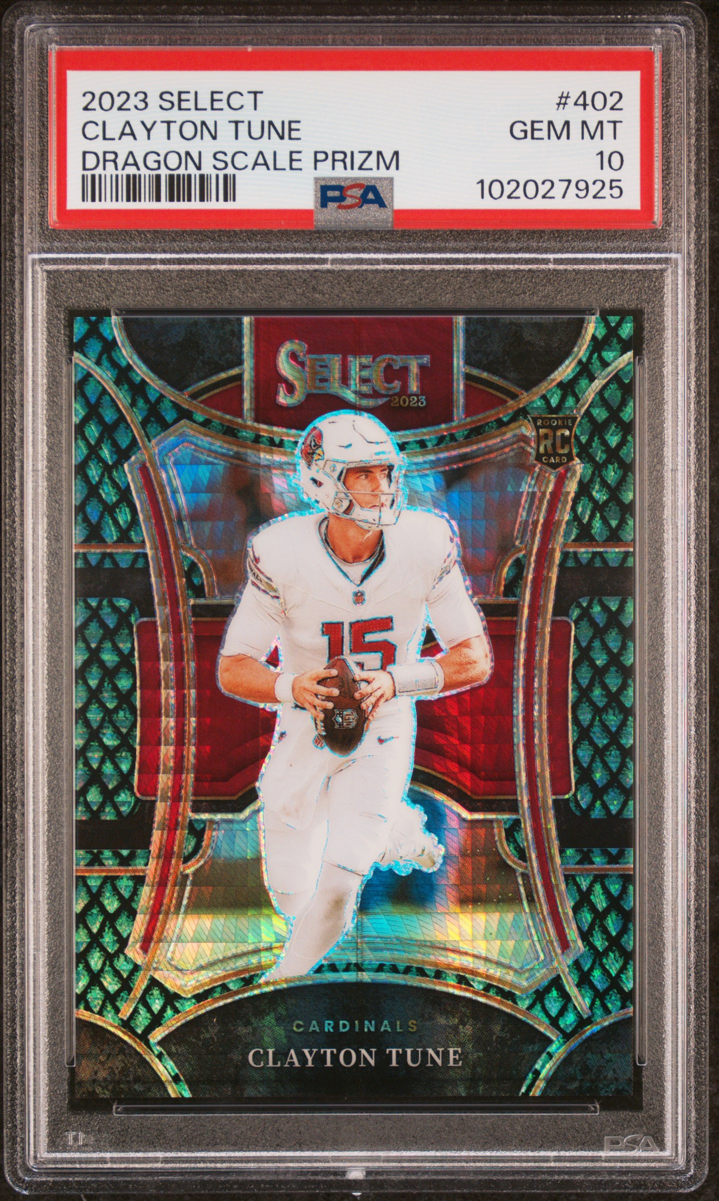 2023 Panini Select Clayton Tune #402 (Dragon Scale Prizm) Gem Mt 10 front