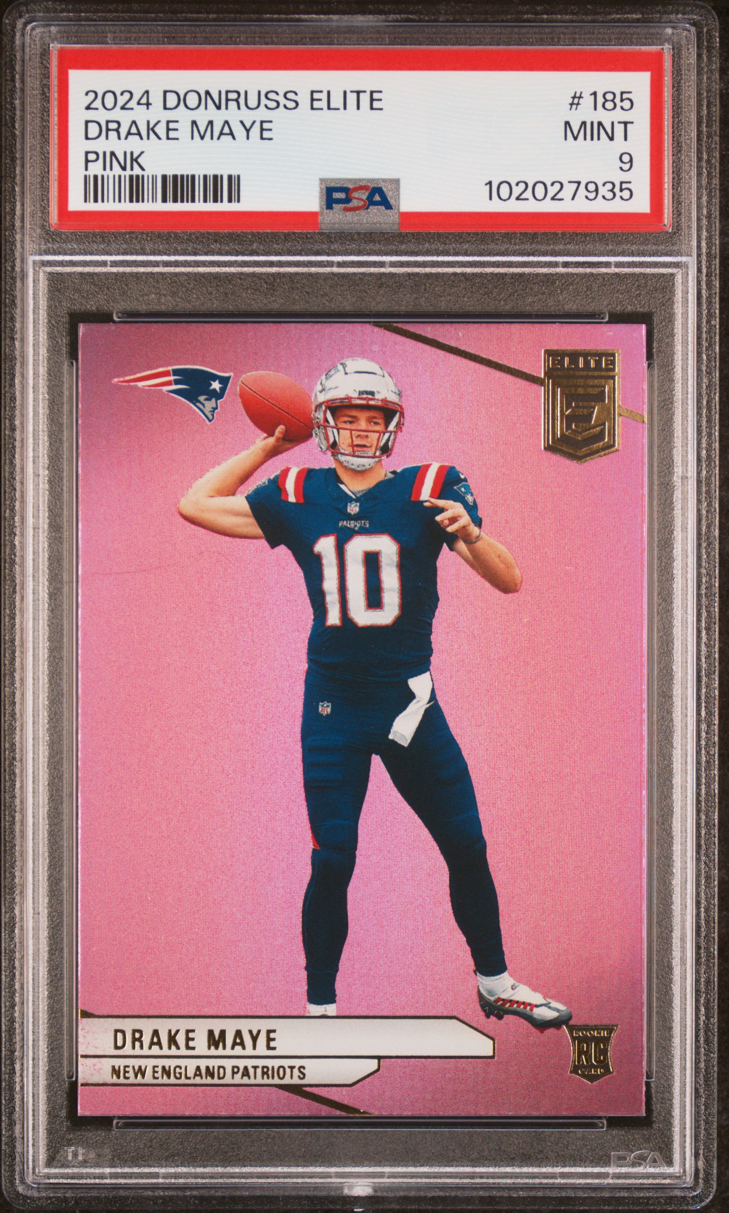 2024 Panini Donruss Elite Drake Maye #185 (Pink) Mint 9 front