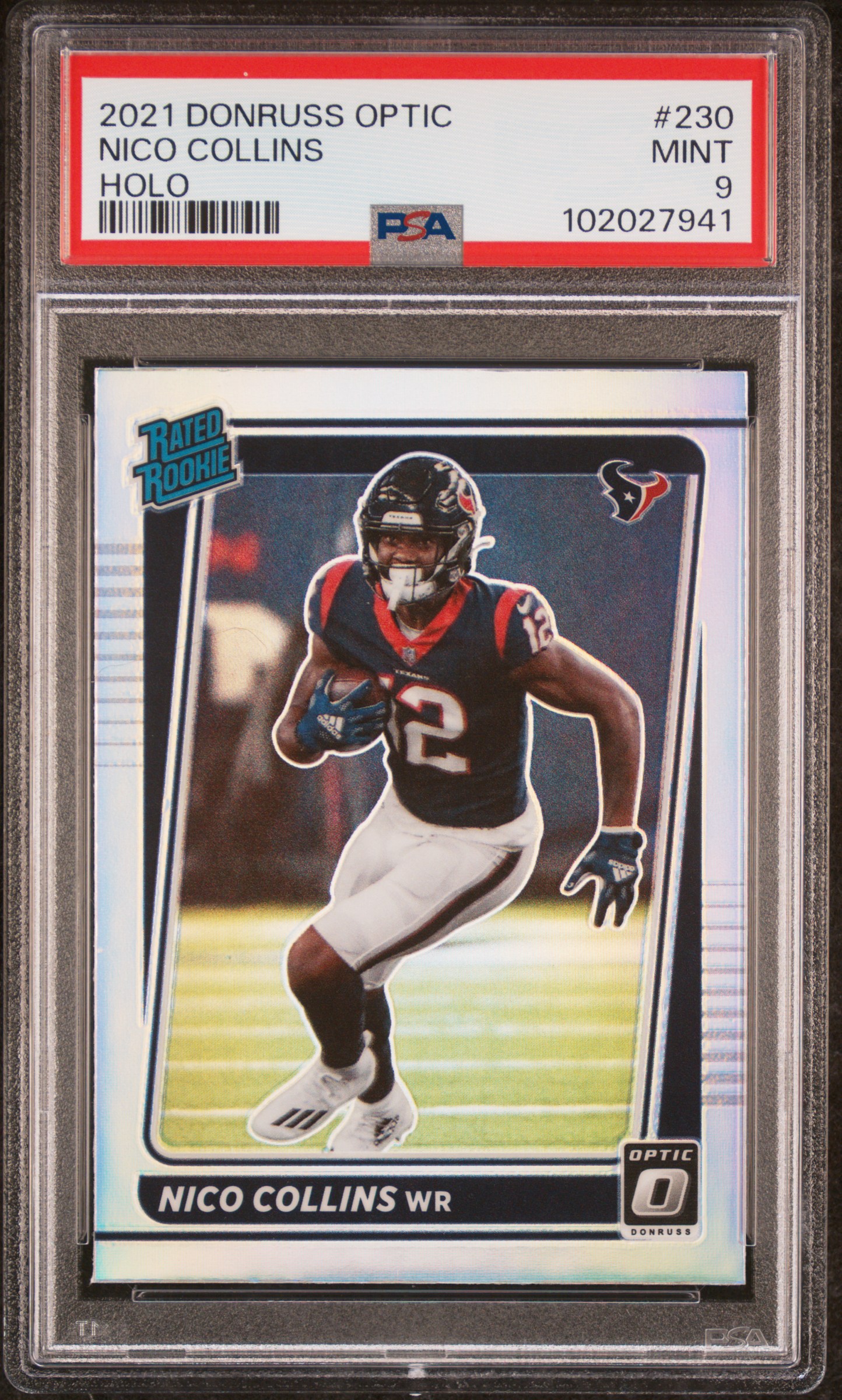 2021 Panini Donruss Optic Nico Collins #230 (Holo) Mint 9 front