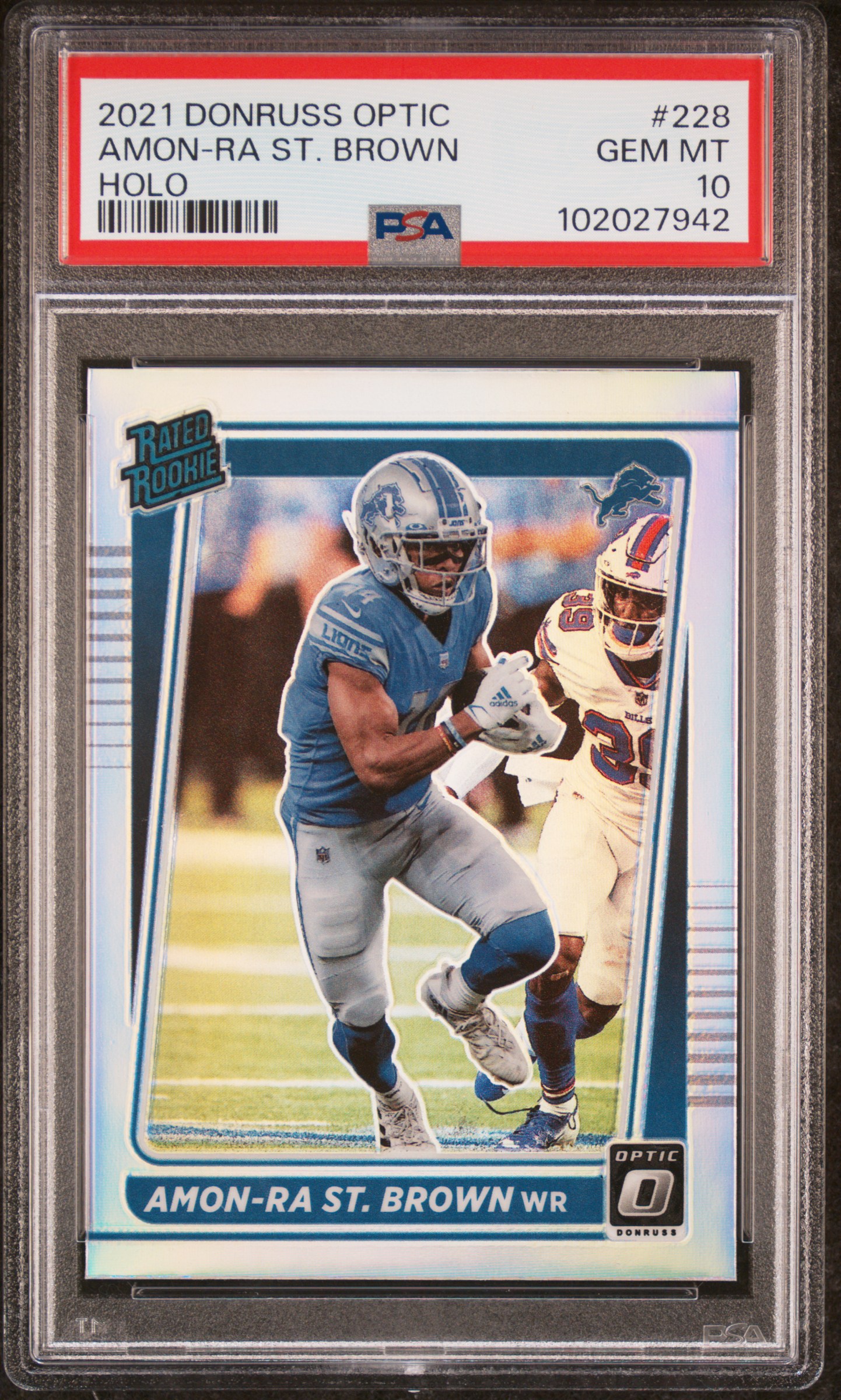 2021 Panini Donruss Optic Amon-Ra St. Brown #228 (Holo) Gem Mt 10 front