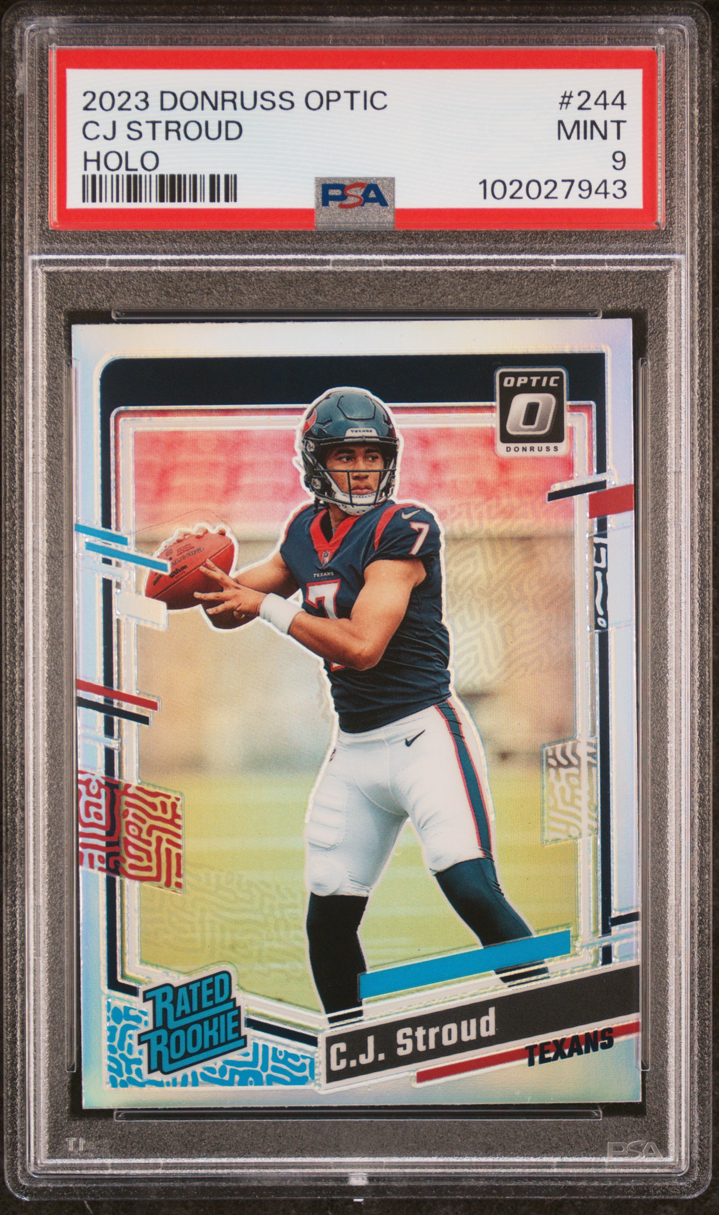 2023 Panini Donruss Optic Cj Stroud #244 (Holo) Mint 9 front