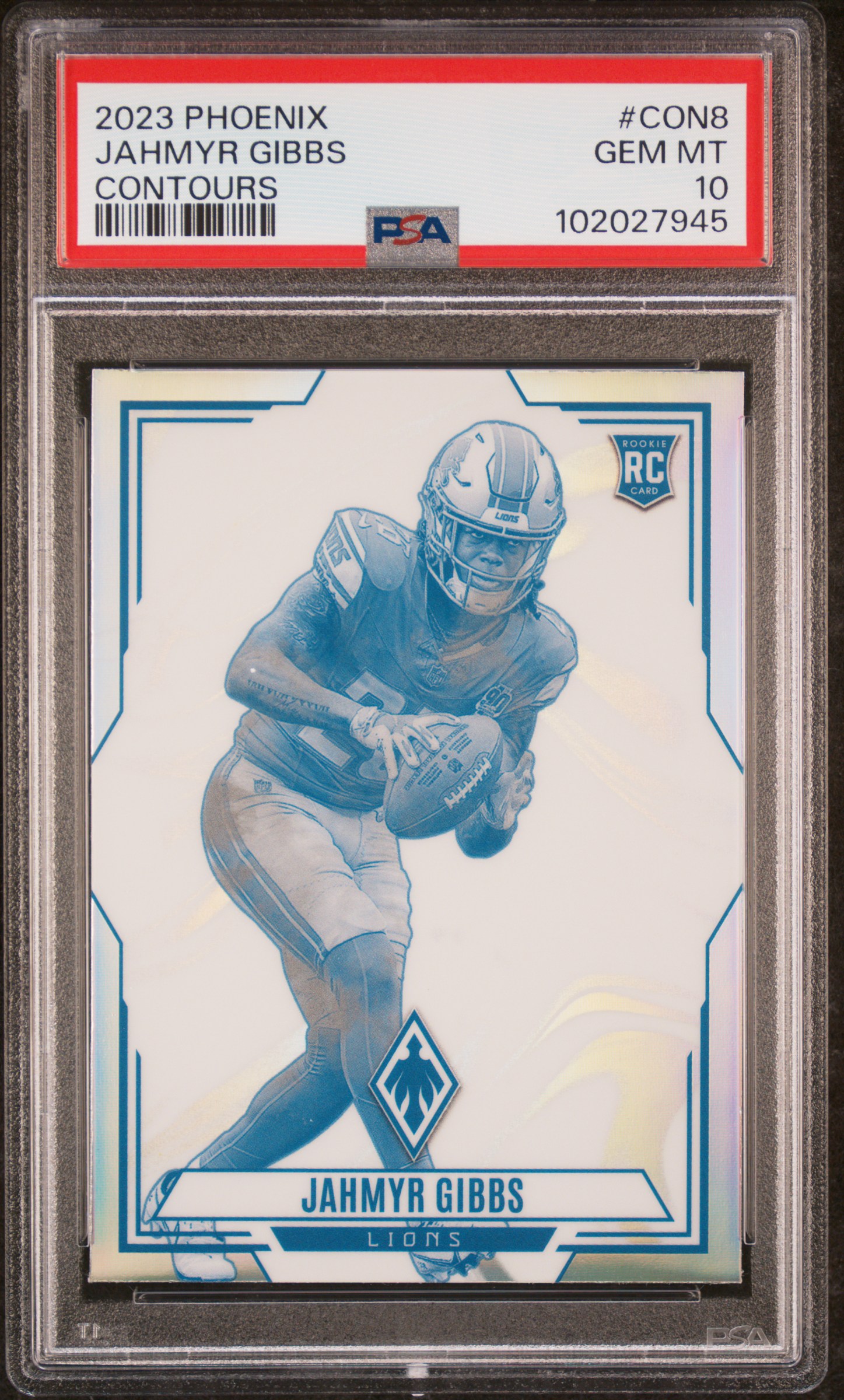 2023 Panini Phoenix Contours Jahmyr Gibbs #Con8 Gem Mt 10 front