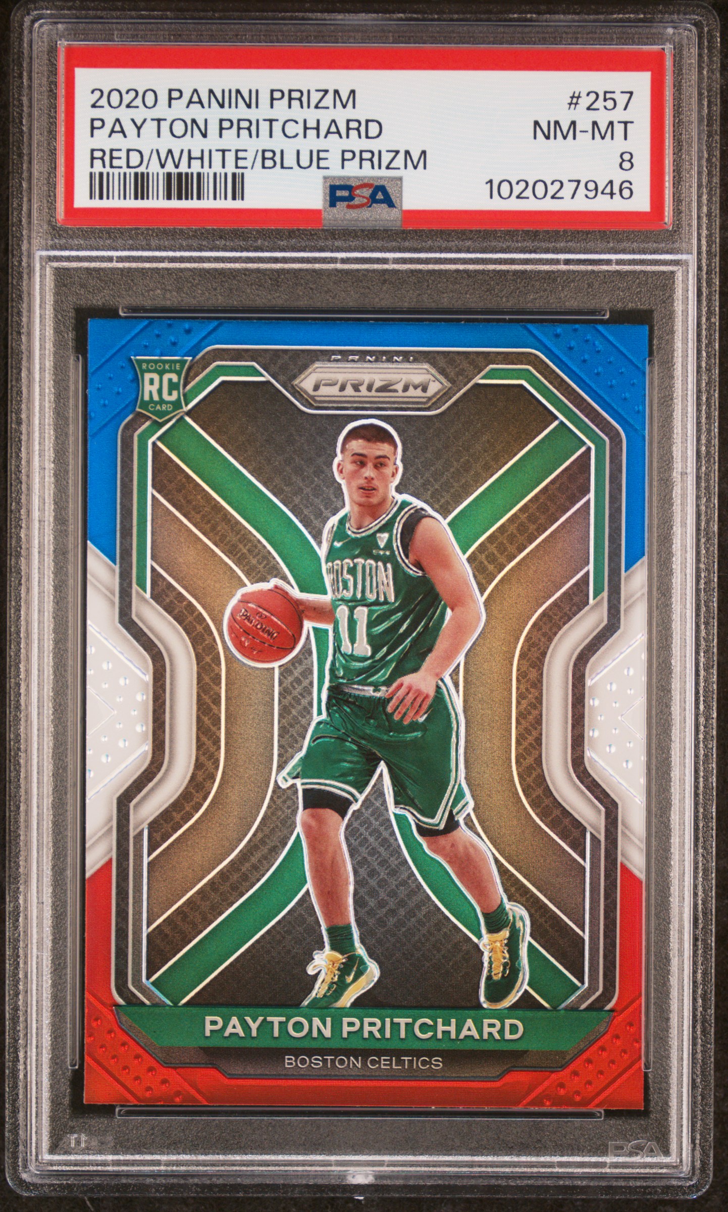 2020 Panini Prizm Payton Pritchard #257 (Red/White/Blue Prizm) Nm-Mt 8 front