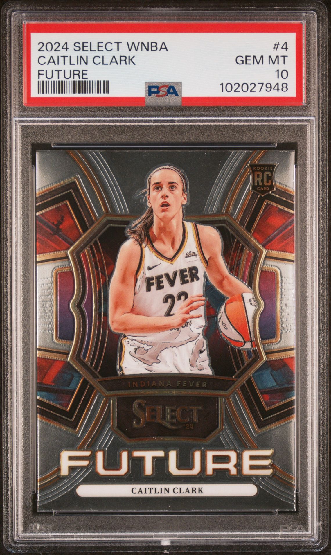 2024 Panini Select Wnba Select Future Caitlin Clark #4 Gem Mt 10 front view - PSA graded GEM MT 10