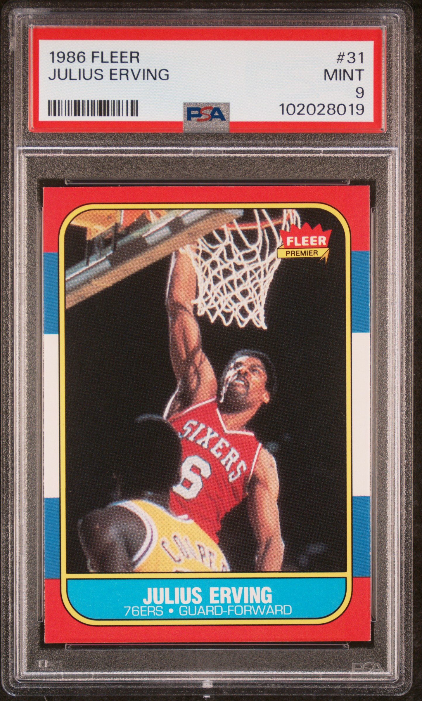 1986 Fleer Julius Erving #31 Mint 9 front