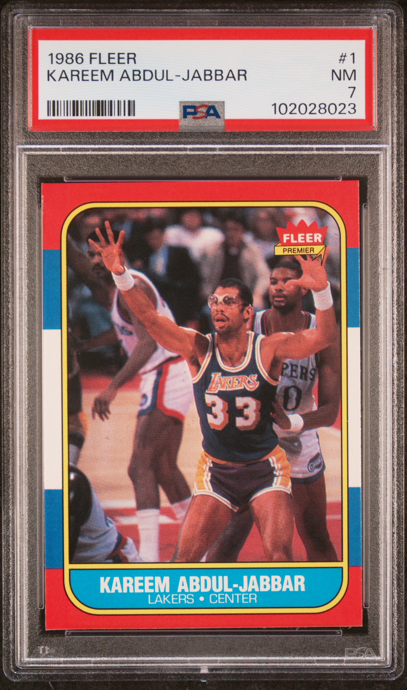 1986 Fleer Kareem Abdul-Jabbar #1 Nm 7 front