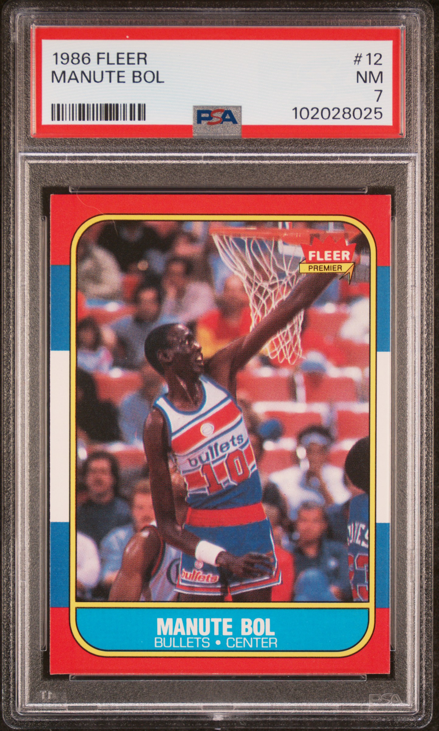 1986 Fleer Manute Bol #12 Nm 7 front