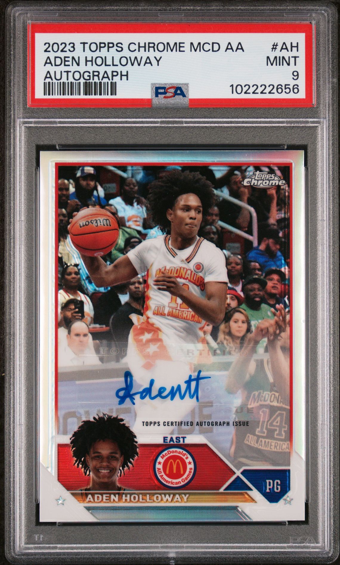 2023 Topps Chrome Mcdonald's All-American Autographs Aden Holloway #Ah Mint 9 front
