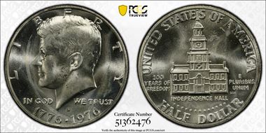 1976-S 50C Silver MS65