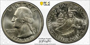 1976-S 25C Silver MS66