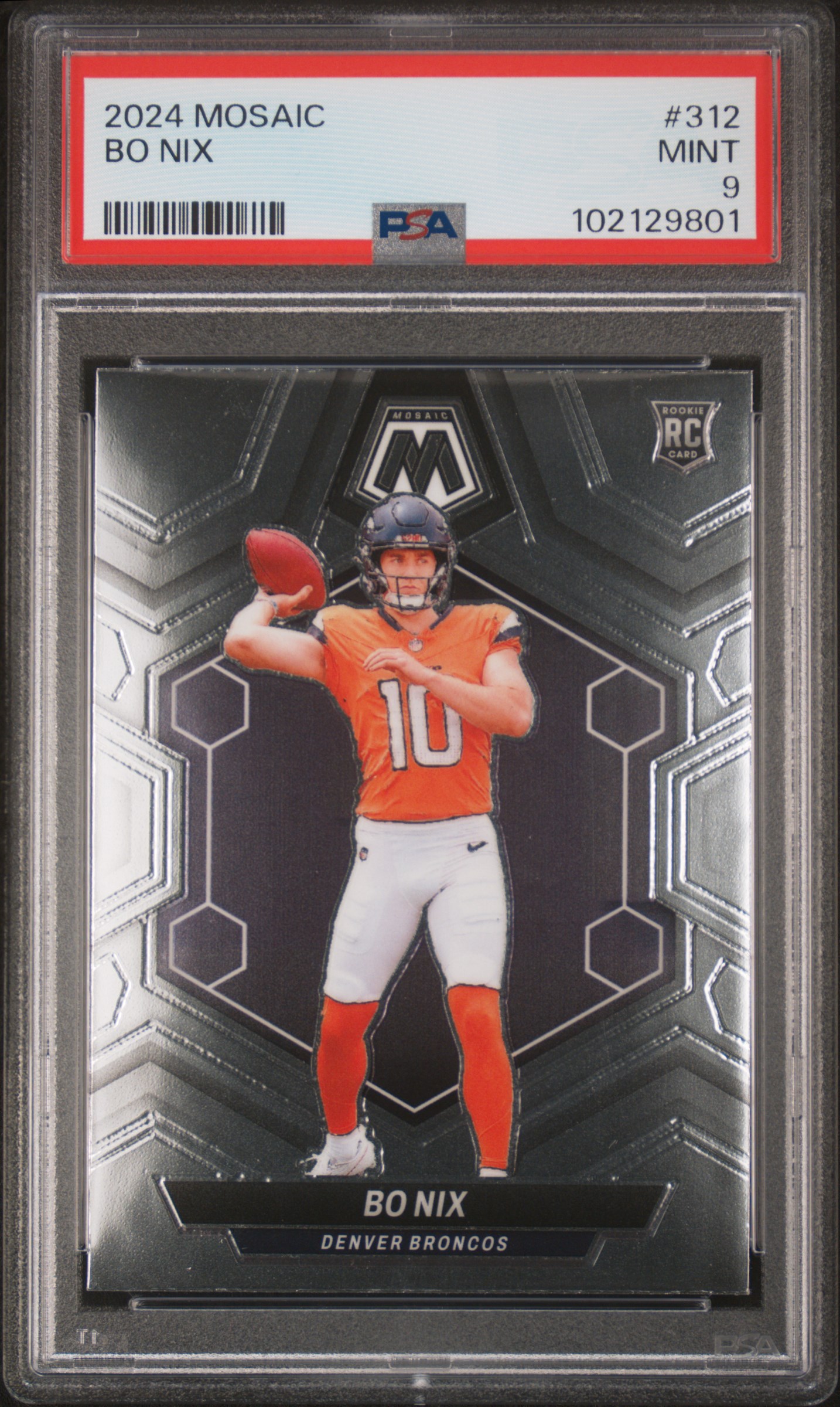 2024 Panini Mosaic Bo Nix #312 Mint 9 front