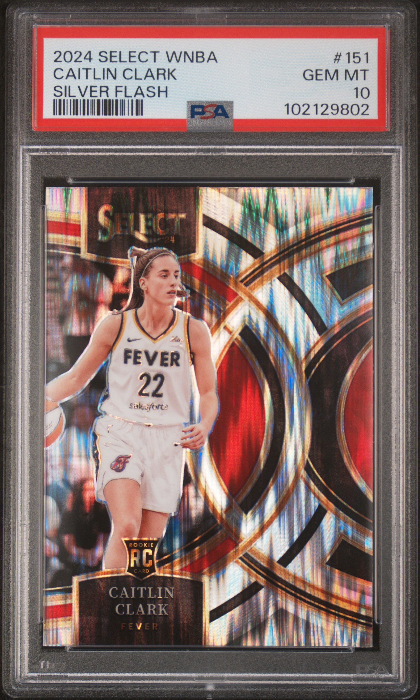 2024 Panini Select Wnba Caitlin Clark #151 (Silver Flash) Gem Mt 10 front