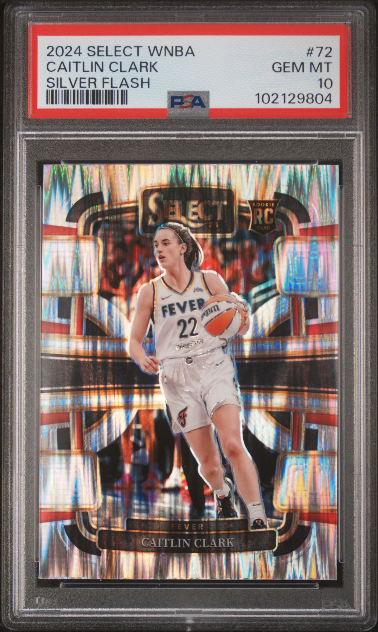 2024 Panini Select Wnba Caitlin Clark #72 (Silver Flash) Gem Mt 10 front