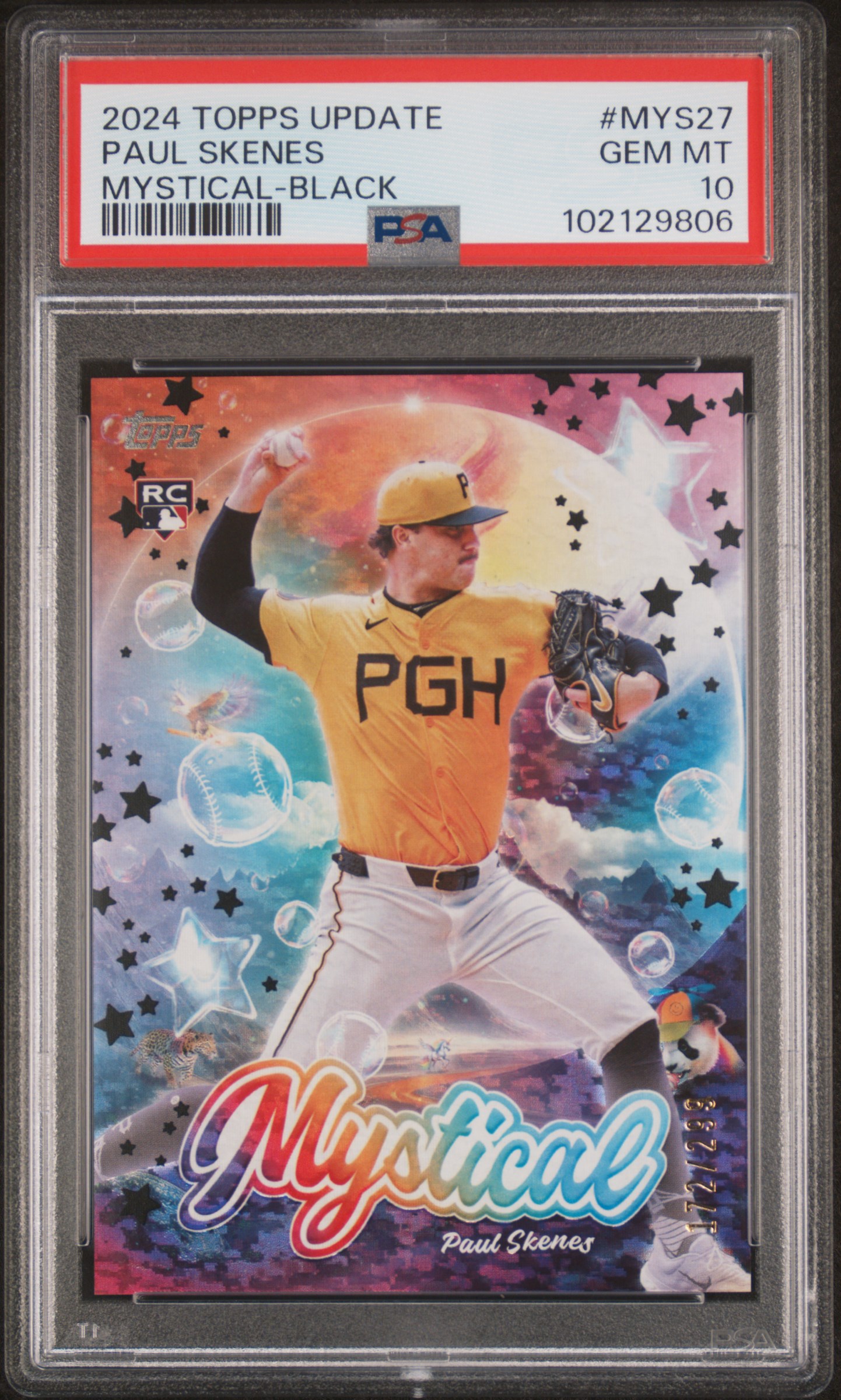2024 Topps Update Mystical Paul Skenes #Mys27 (Mystical-Black) Gem Mt 10 front