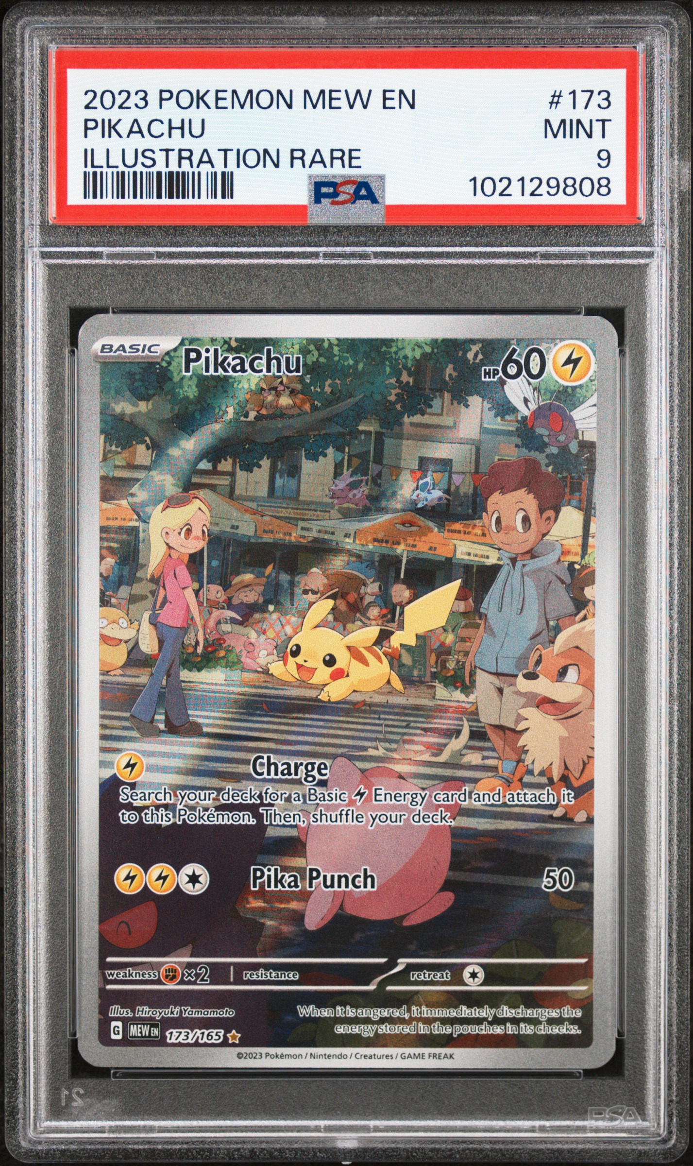 2023 Pokemon Mew En-151 Pikachu #173 (Illustration Rare) Mint 9 front