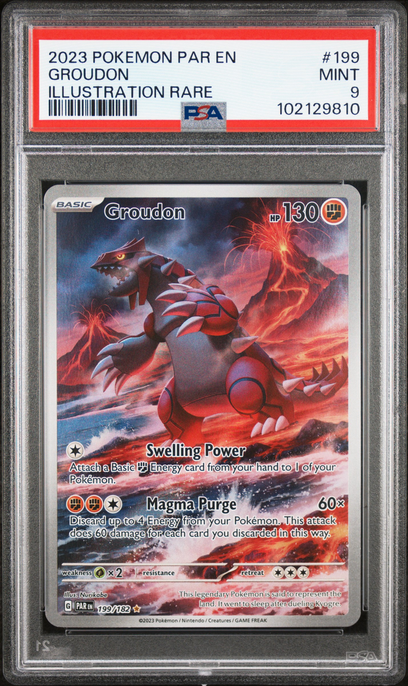 2023 Pokemon Par En-Paradox Rift Groudon #199 (Illustration Rare) Mint 9 front