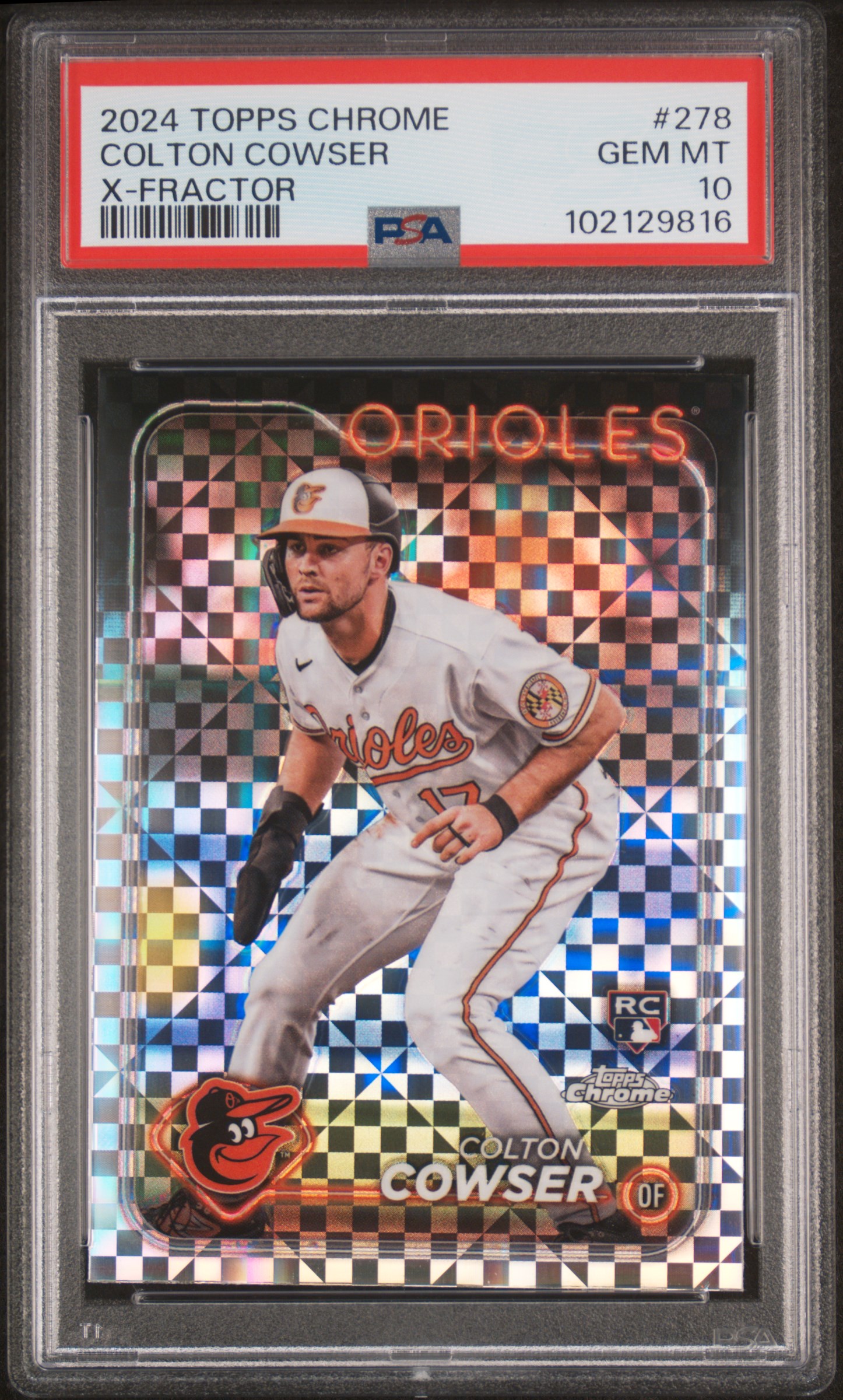 2024 Topps Chrome Colton Cowser #278 (X-Fractor) Gem Mt 10 front