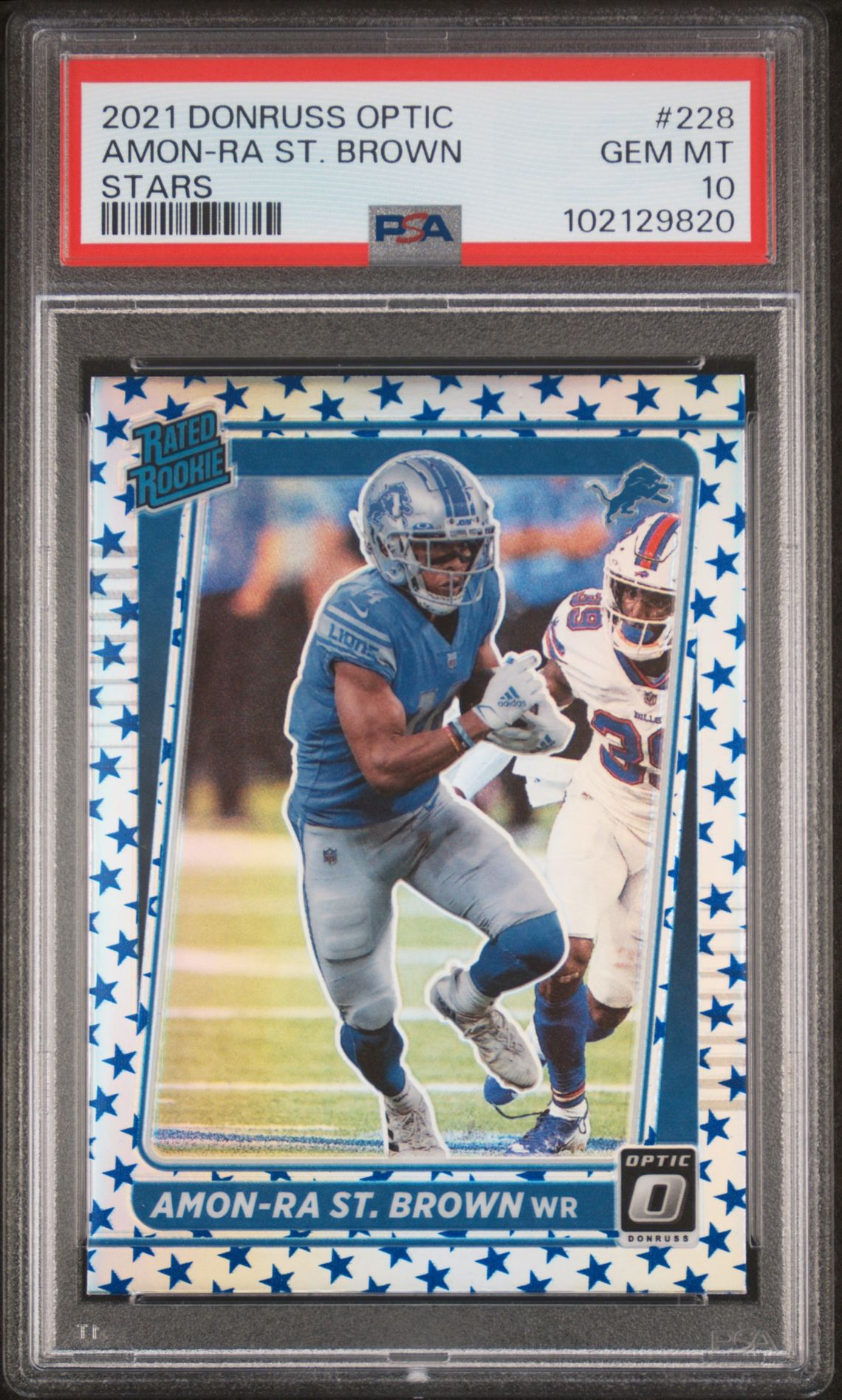 2021 Panini Donruss Optic Amon-Ra St. Brown #228 (Stars) Gem Mt 10 front