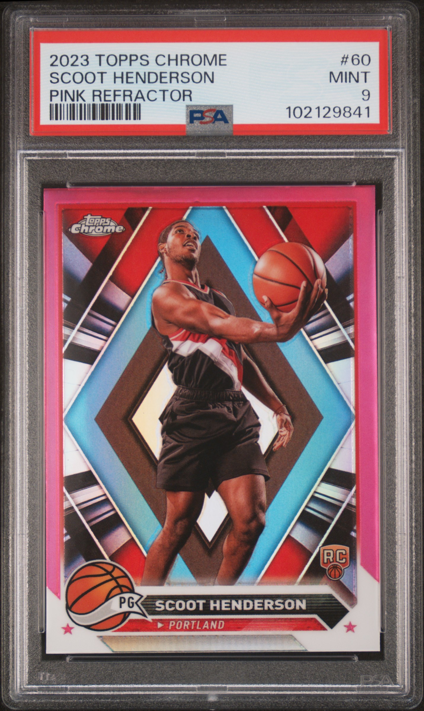2023 Topps Chrome Scoot Henderson #60 (Pink Refractor) Mint 9 front