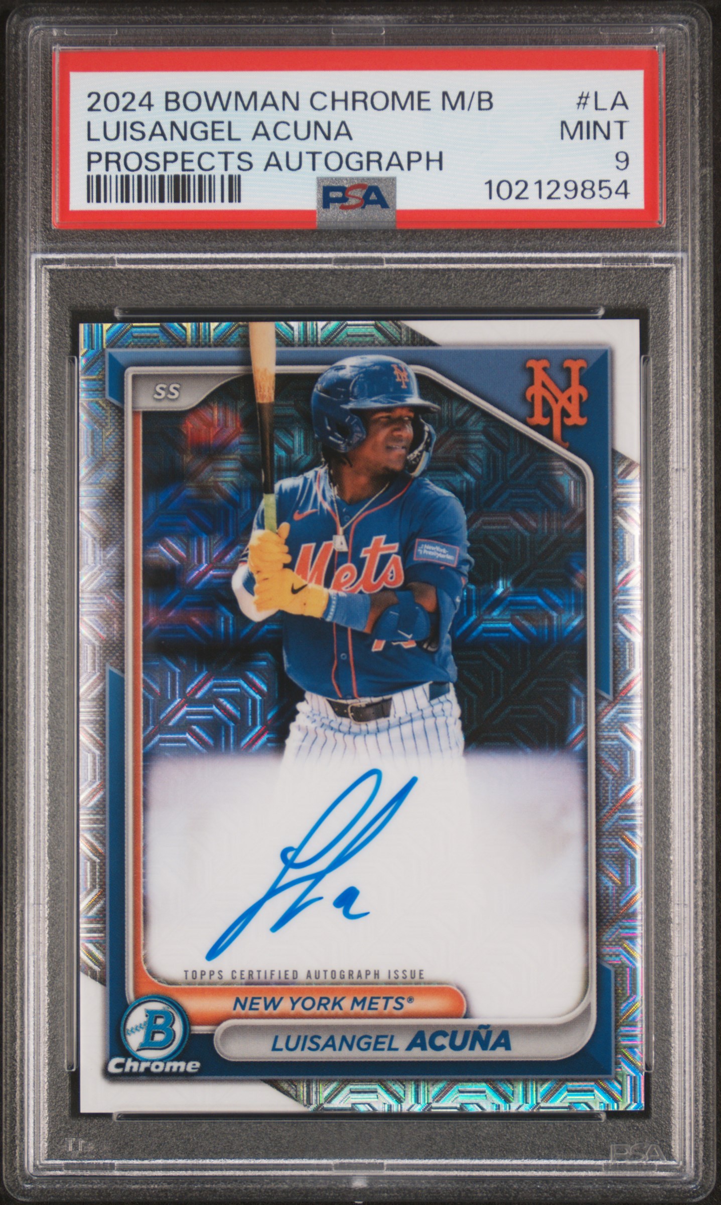 2024 Bowman Mega Box Chrome Bowman Prospect Mega Autographs Luisangel Acuna #La (Prospects Autograph) Mint 9 front