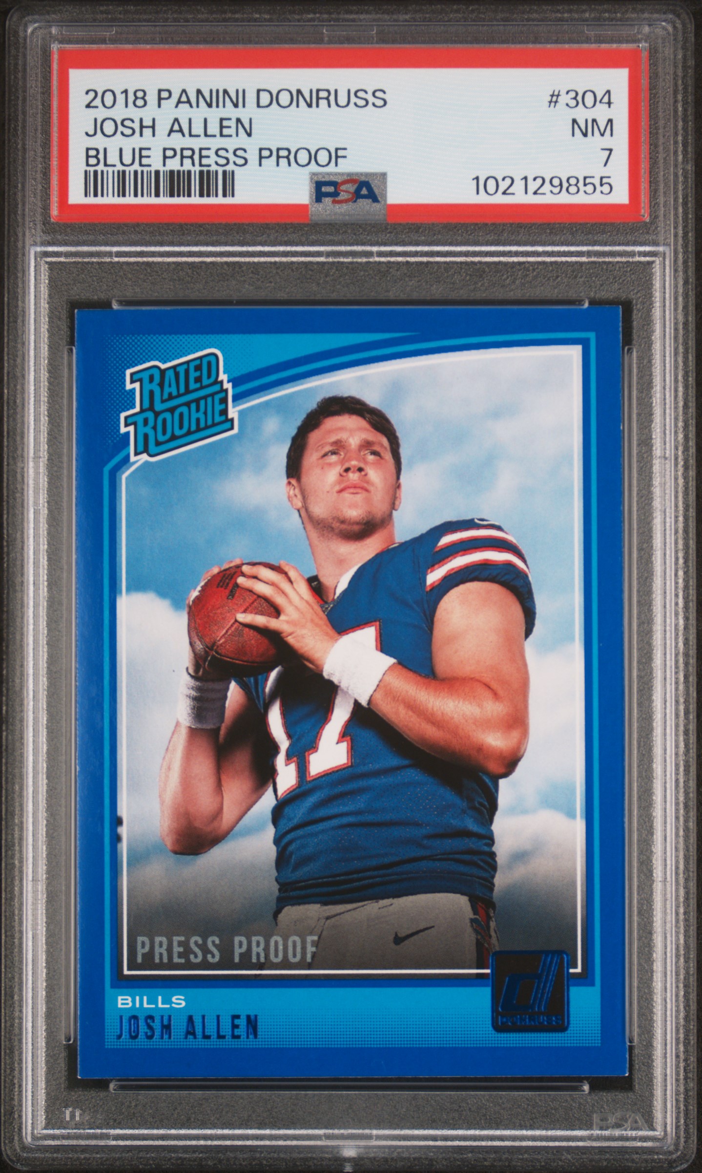 2018 Panini Donruss Josh Allen #304 (Blue Press Proof) Nm 7 front