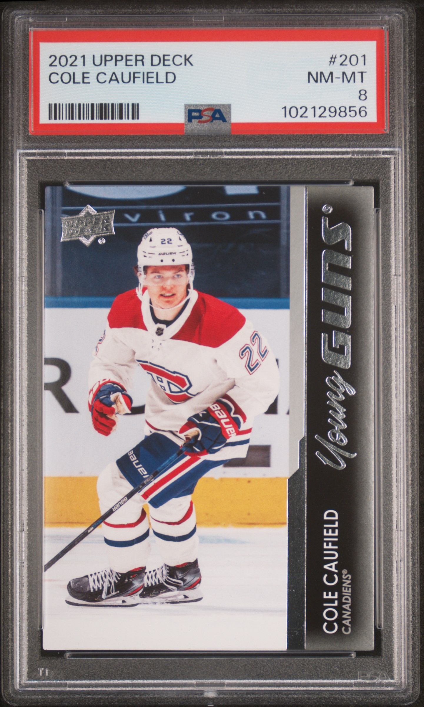 2021-2022 Upper Deck Cole Caufield #201 Nm-Mt 8 front