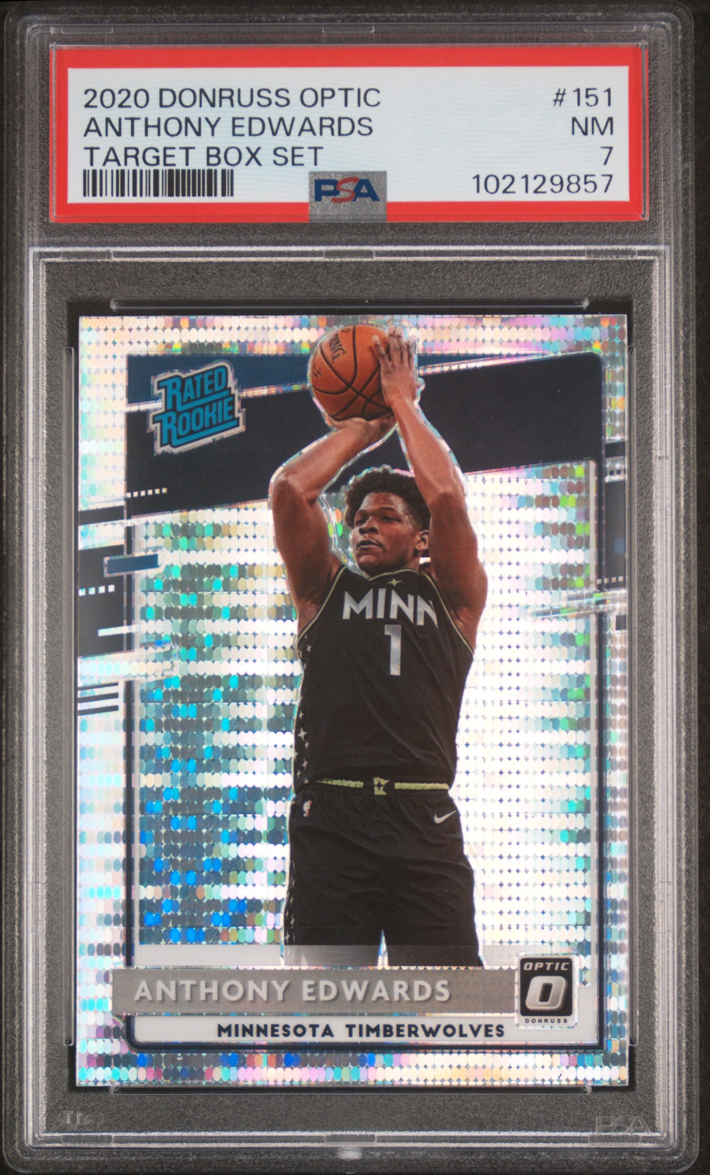 2020 Panini Donruss Optic Anthony Edwards #151 (Target Box Set) Nm 7 front