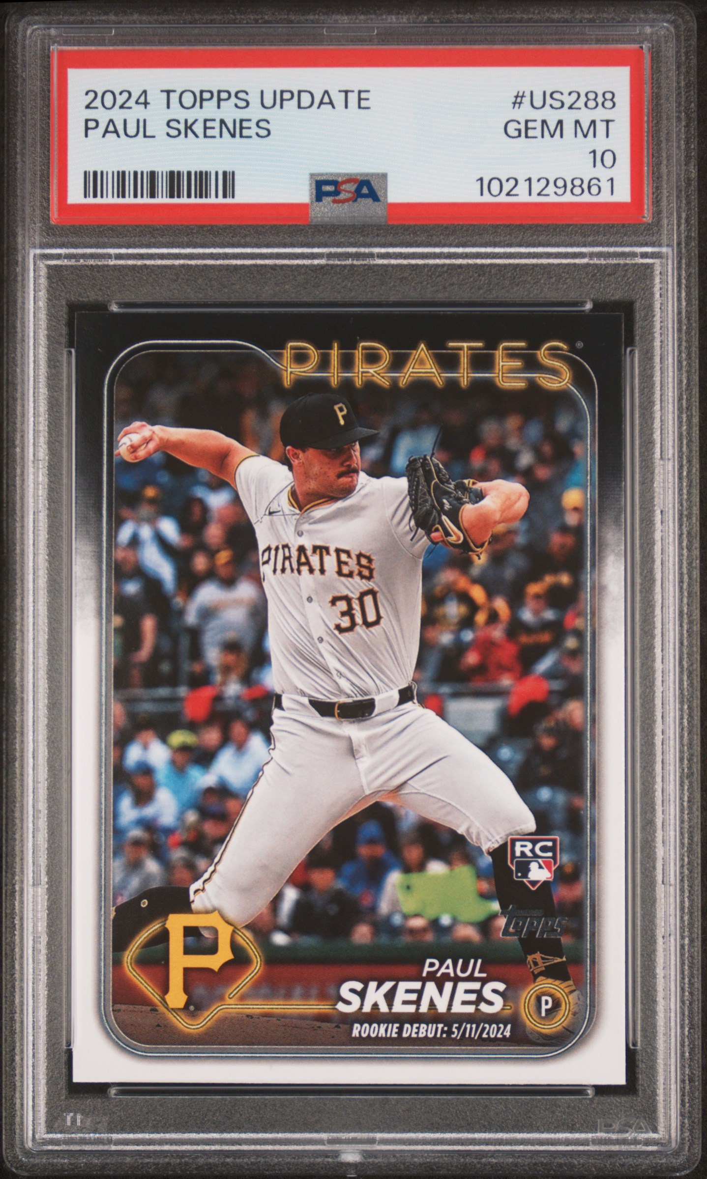 2024 Topps Update Paul Skenes #Us288 Gem Mt 10 front