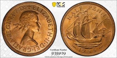 1955 1/2D S-4158 MS64RD