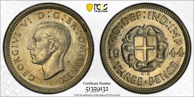 1944 3D S-4085 Shield  Ag MS63