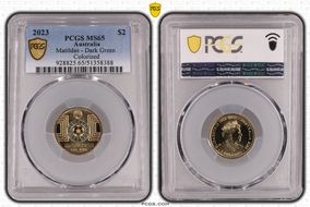 2023 $2 Matildas - Dark Green Colorized MS65