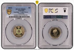 2023 $2 Matildas - Light Green Colorized MS65