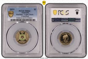 2023 $2 Matildas - Light Green Colorized MS64