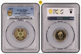 2023 $2 Matildas - Light Green Colorized MS64