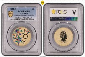 2022-P $1 Merry Christmas Colorized MS69