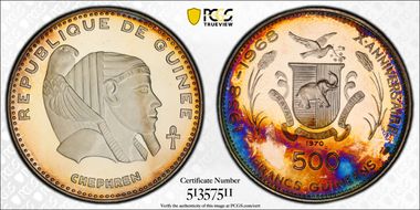 1970 500 Fr Chephren PR67DCAM