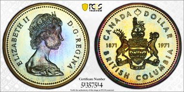 1971 S$1 British Columbia Ag SP68