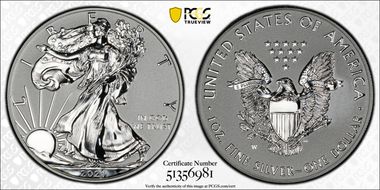 2021-W $1 Silver Eagle Rev PR - Type 1 Designer Edition PR69